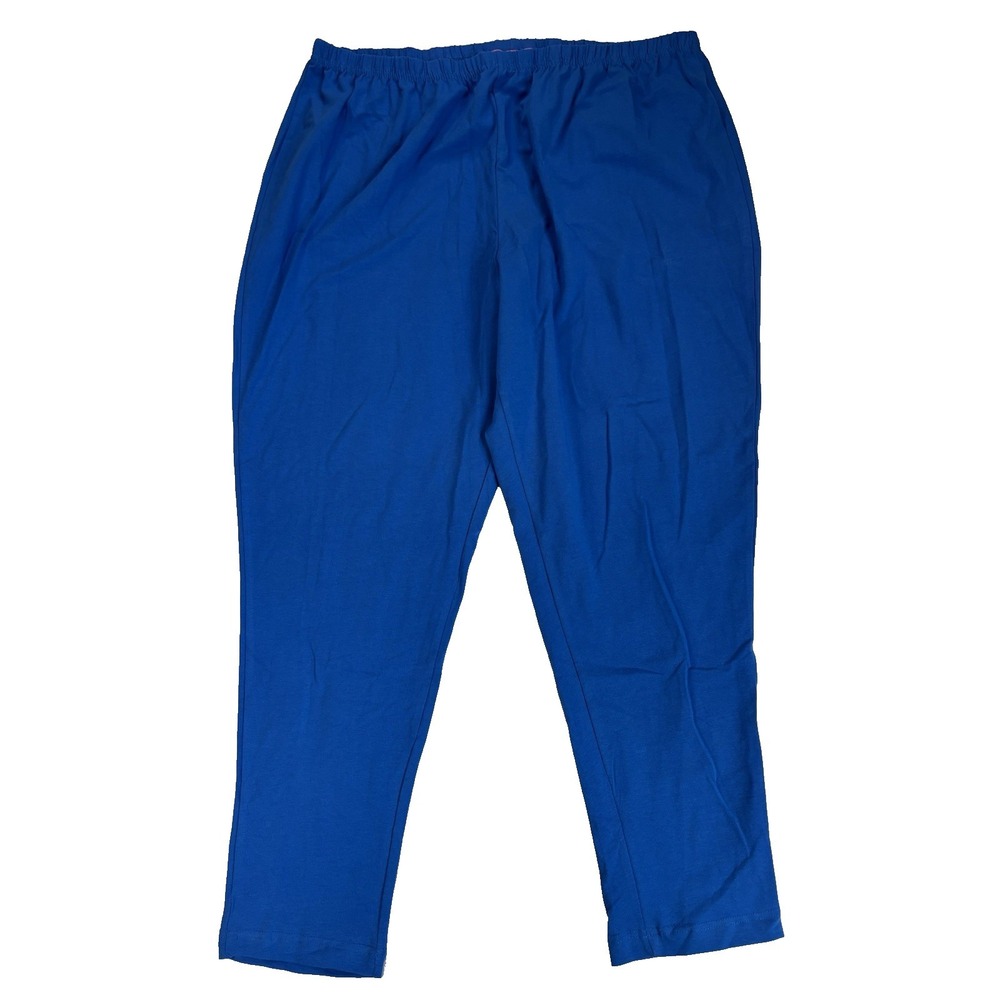 Woman Within Women's 2X Cobalt Blue Knit Classic Leggings Athleisure Colorful